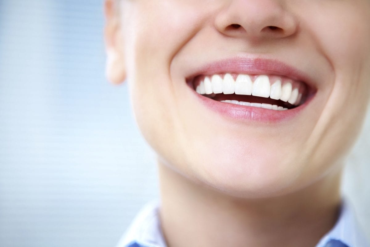 Close Up of Female Mouth Smiling