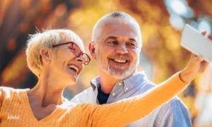 Mature couple taking a selfie